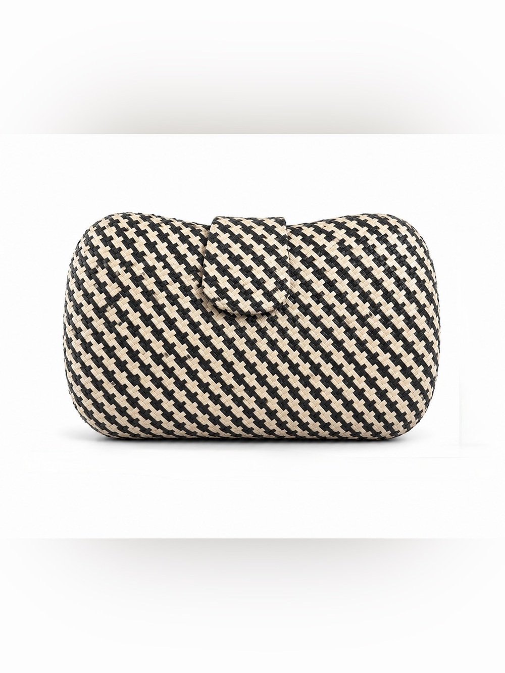 Banana Republic Women’s Woven Black & Cream Clutch Evening Bag